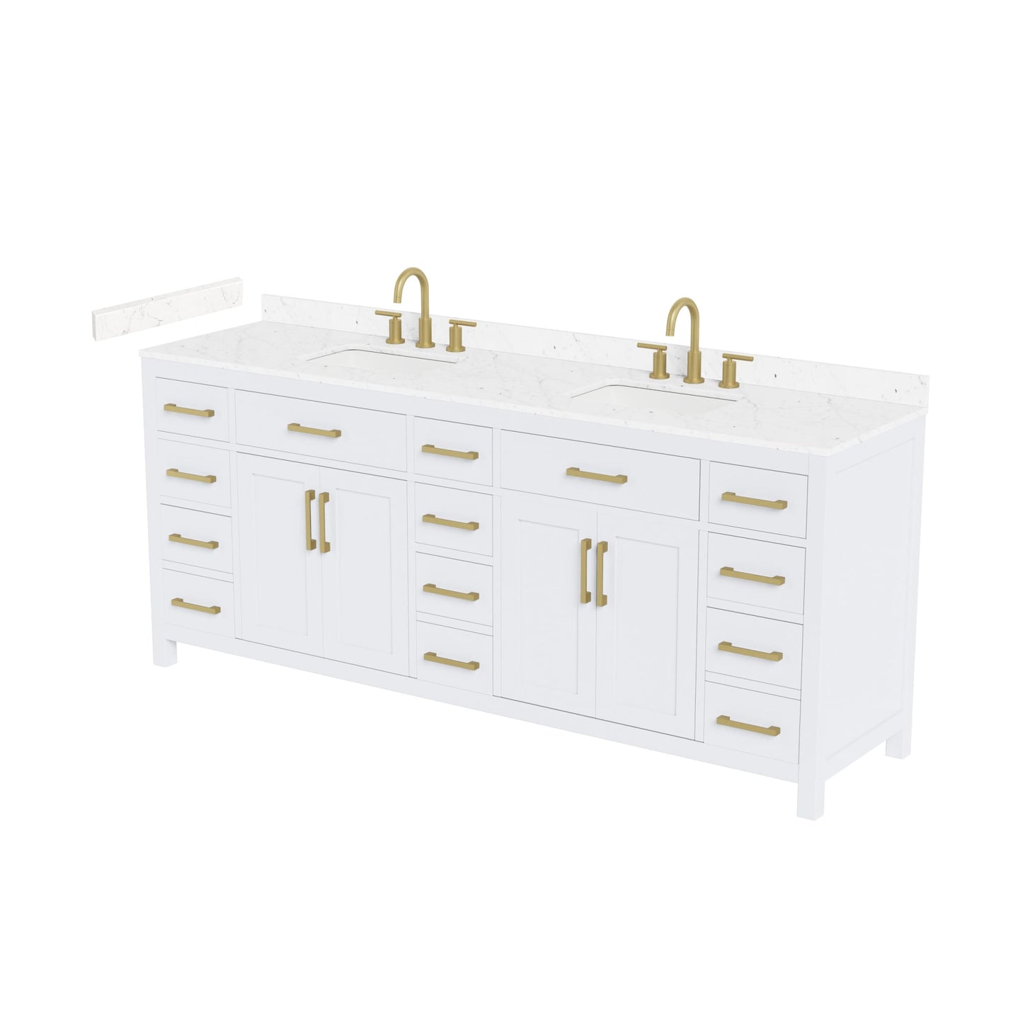 Beckett Bathroom Vanity with Countertop 84 inch Double Sink 3-hole Faucet Setup