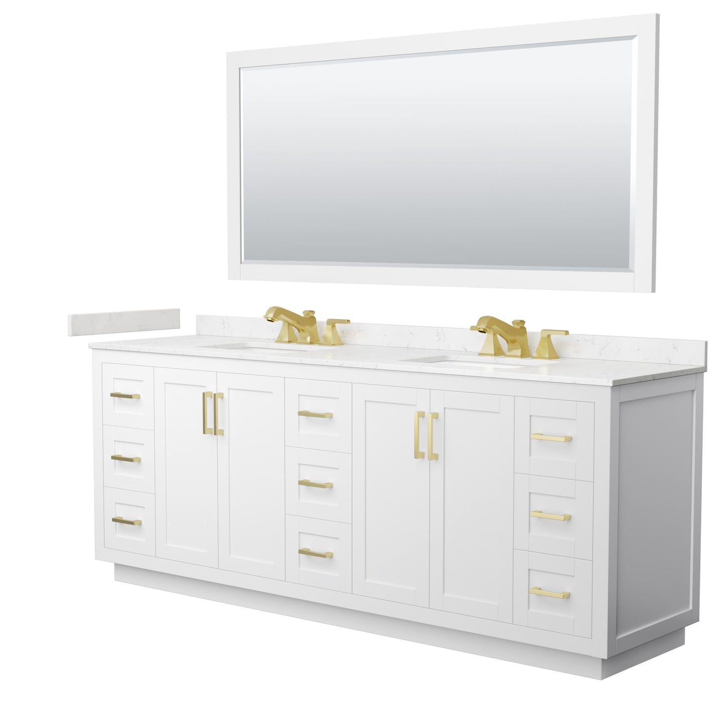 Miranda Bathroom Vanity with Countertop 84 inch Double Sink 3-hole Faucet Setup