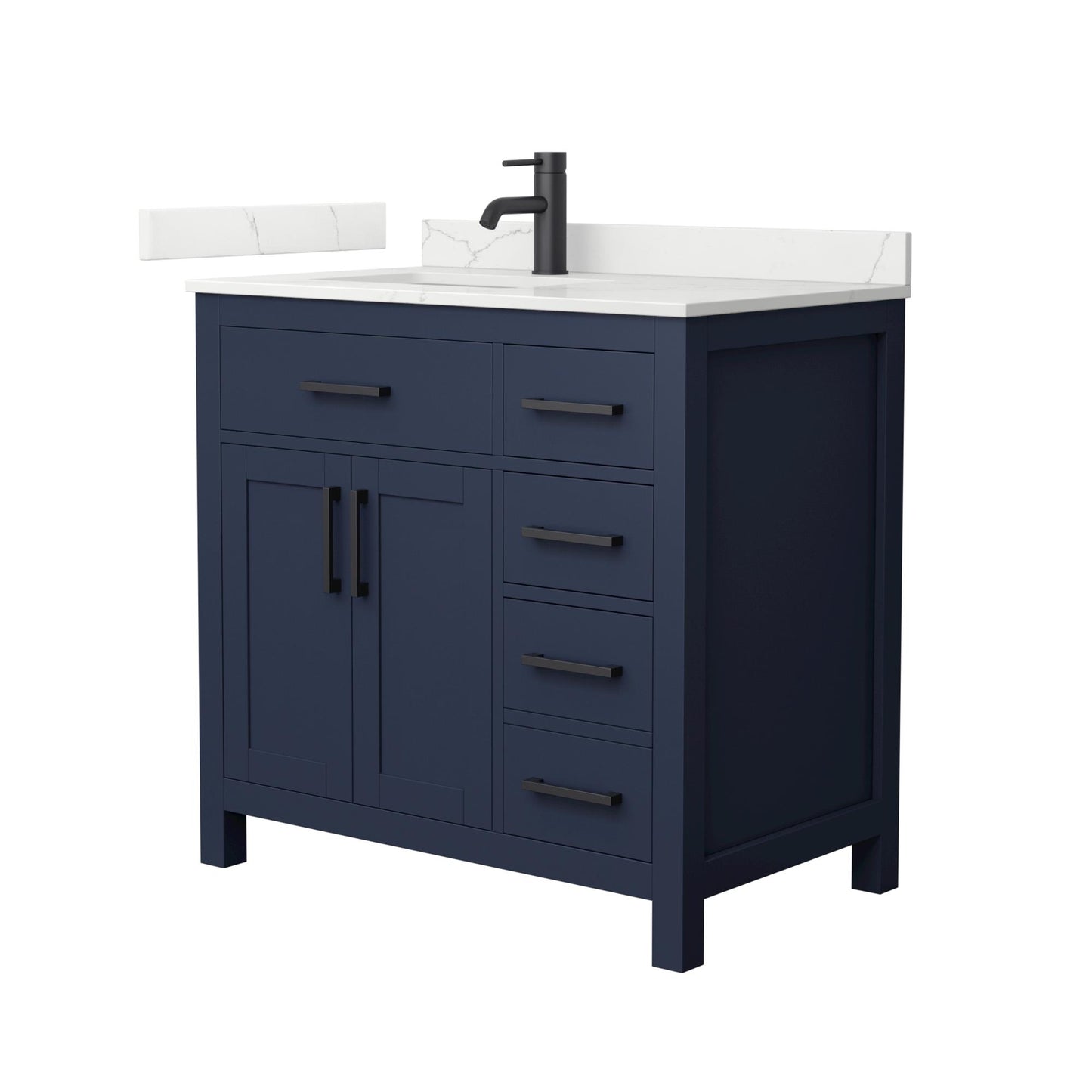 Beckett Bathroom Vanity with Countertop 36 inch Single Sink Single hole Faucet Setup