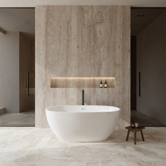 Juno Freestanding Acrylic Bathtub With Faucet 59 inch