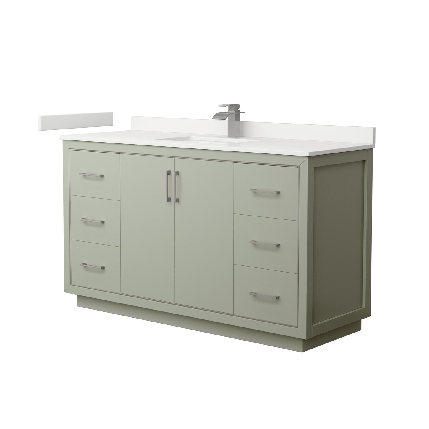 Icon Bathroom Vanity with Countertop 60 inch Single Sink Single hole Faucet Setup