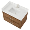 Custom image for Toasted Walnut with Brushed Nickel Trim / White Quartz / No Mirror
