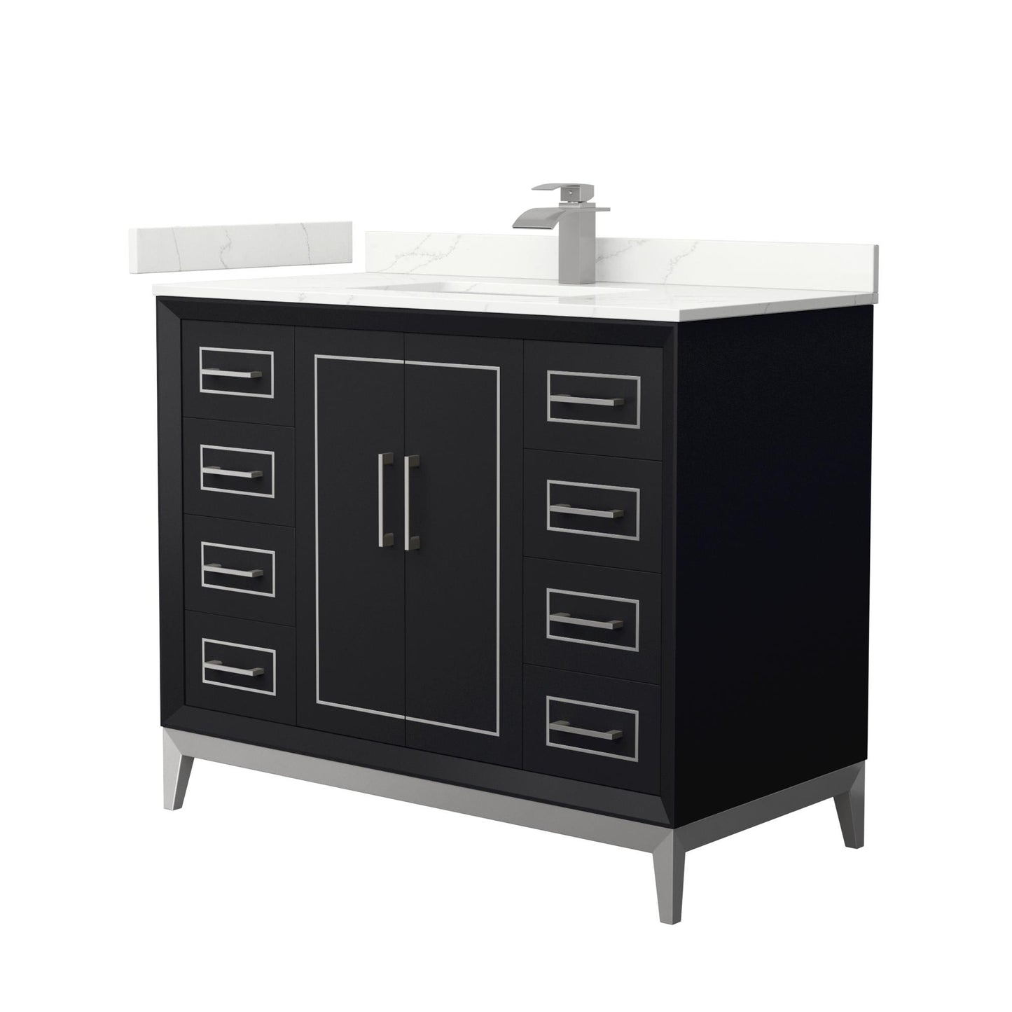 Marlena Bathroom Vanity with Countertop 42 inch Single Sink Single hole Faucet Setup