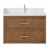 Custom image for Toasted Walnut with Brushed Nickel Trim / White Quartz / No Mirror