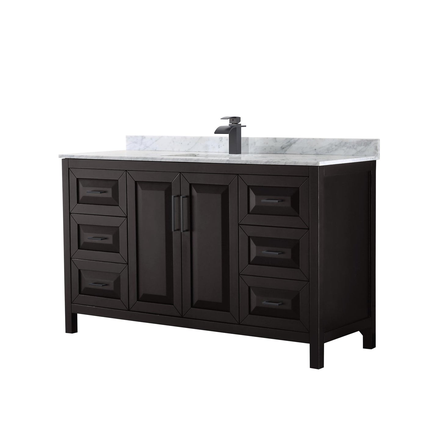 Daria Bathroom Vanity with Countertop 60 inch Single Sink Single hole Faucet Setup