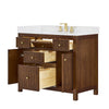Custom image for Dark Walnut with Brushed Gold Trim / Carrara Cultured Marble / No Mirror