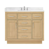 Custom image for Rift Oak with Brushed Nickel Trim / White Cultured Marble / No Mirror