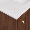 Custom image for Dark Walnut with Brushed Gold Trim / Giotto Quartz / No Mirror