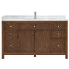 Custom image for Dark Walnut with Brushed Nickel Trim / Carrara Cultured Marble / No Mirror