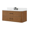 Custom image for Toasted Walnut with Matte Black Trim / White Quartz / No Mirror