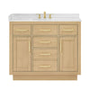 Custom image for Rift Oak with Brushed Gold Trim / Carrara Cultured Marble / No Mirror