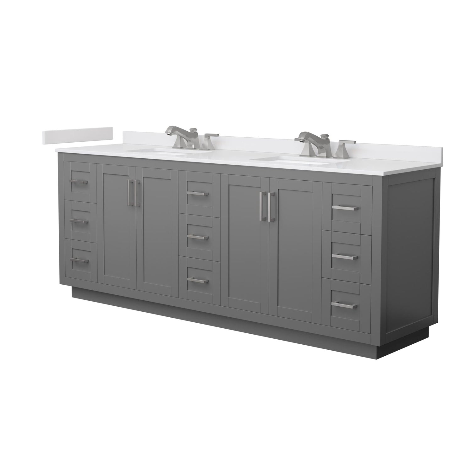 Miranda Bathroom Vanity with Countertop 84 inch Double Sink 3-hole Faucet Setup