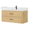 Custom image for Scandinavian Oak with Matte Black Trim / White Quartz / No Mirror