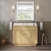 Custom image for Rift Oak with Brushed Nickel Trim / White Quartz / No Mirror