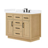 Custom image for Rift Oak with Matte Black Trim / White Cultured Marble / No Mirror
