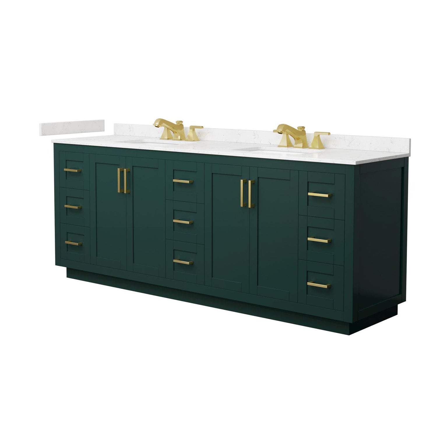 Miranda Bathroom Vanity with Countertop 84 inch Double Sink 3-hole Faucet Setup