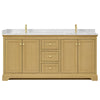 Custom image for Honey Oak with Brushed Gold Trim / Carrara Cultured Marble / No Mirror