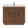Custom image for Dark Oak with Matte Black Trim / White Quartz / No Mirror