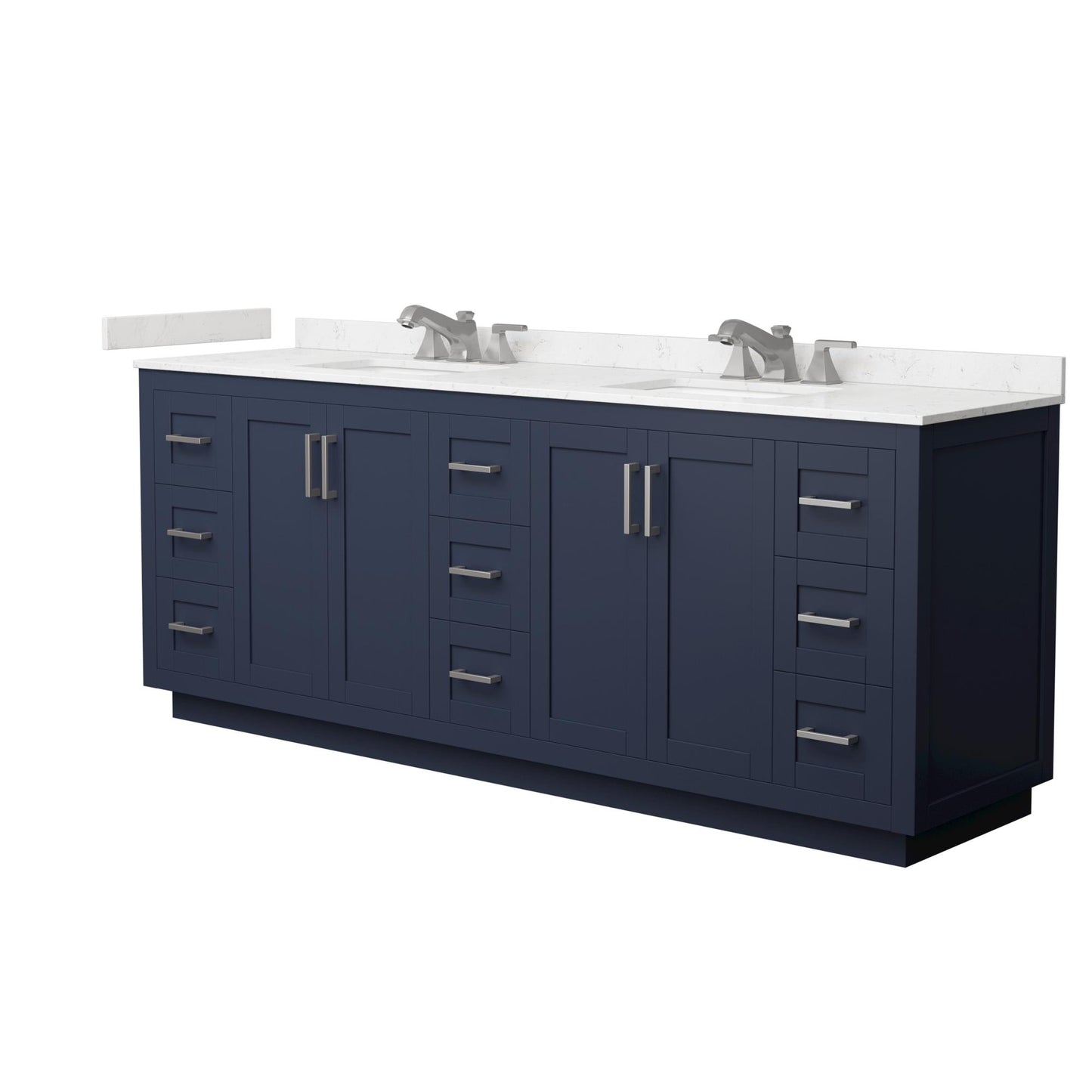 Miranda Bathroom Vanity with Countertop 84 inch Double Sink 3-hole Faucet Setup