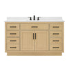 Custom image for Rift Oak with Matte Black Trim / Carrara Cultured Marble / No Mirror
