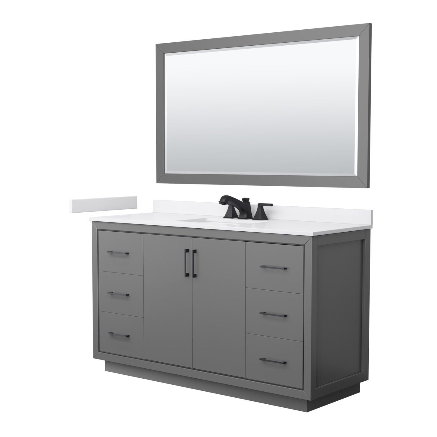 Icon Bathroom Vanity with Countertop 60 inch Single Sink 3-hole Faucet Setup