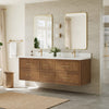 Custom image for Toasted Walnut with Satin Bronze Trim / White Quartz / No Mirror