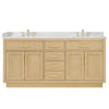 Custom image for Rift Oak with Brushed Gold Trim / Carrara Cultured Marble / No Mirror