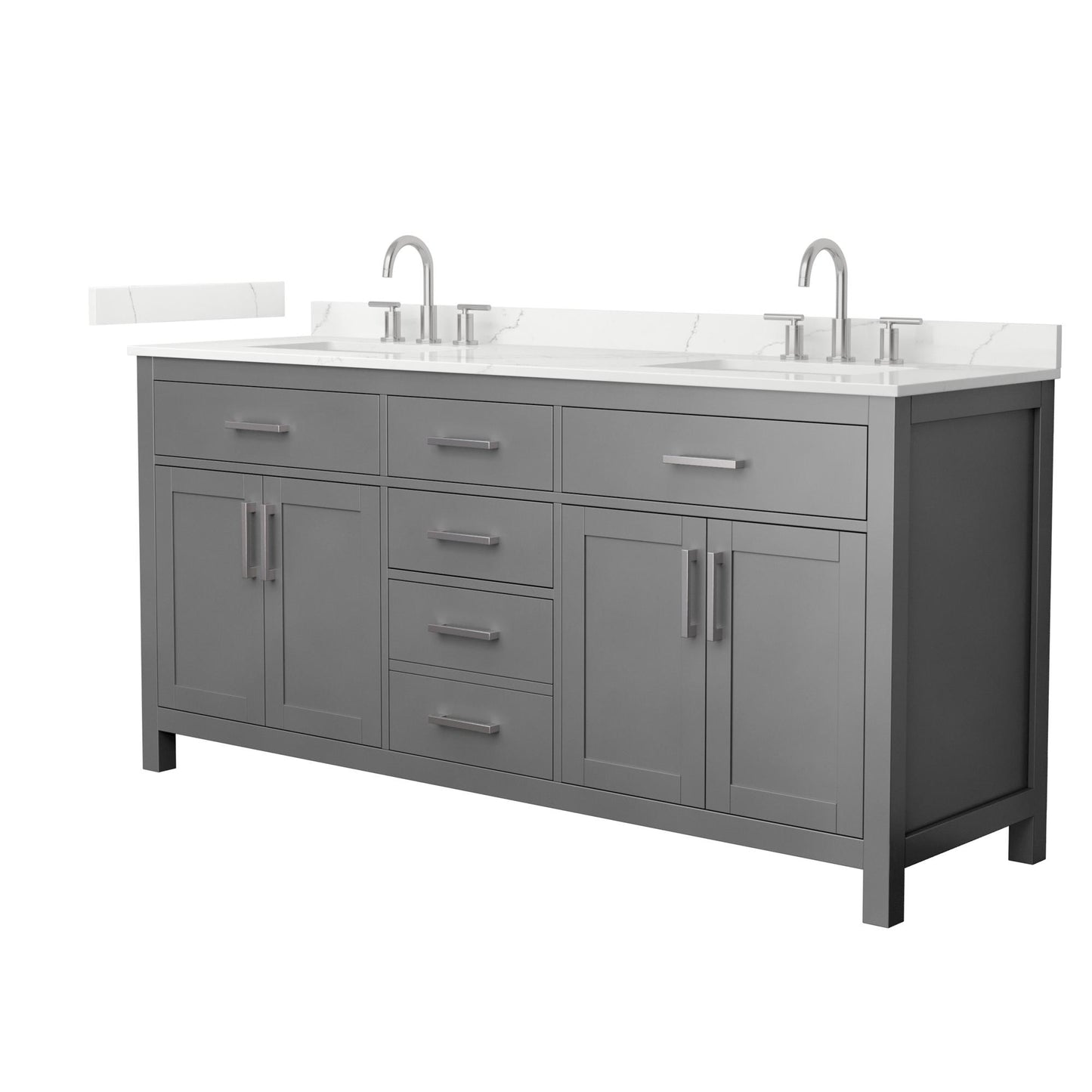 Beckett Bathroom Vanity with Countertop 72 inch Double Sink 3-hole Faucet Setup