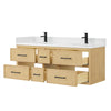 Custom image for Scandinavian Oak with Matte Black Trim / White Quartz / No Mirror