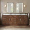 Custom image for Dark Oak with Brushed Nickel Trim / White Quartz / No Mirror