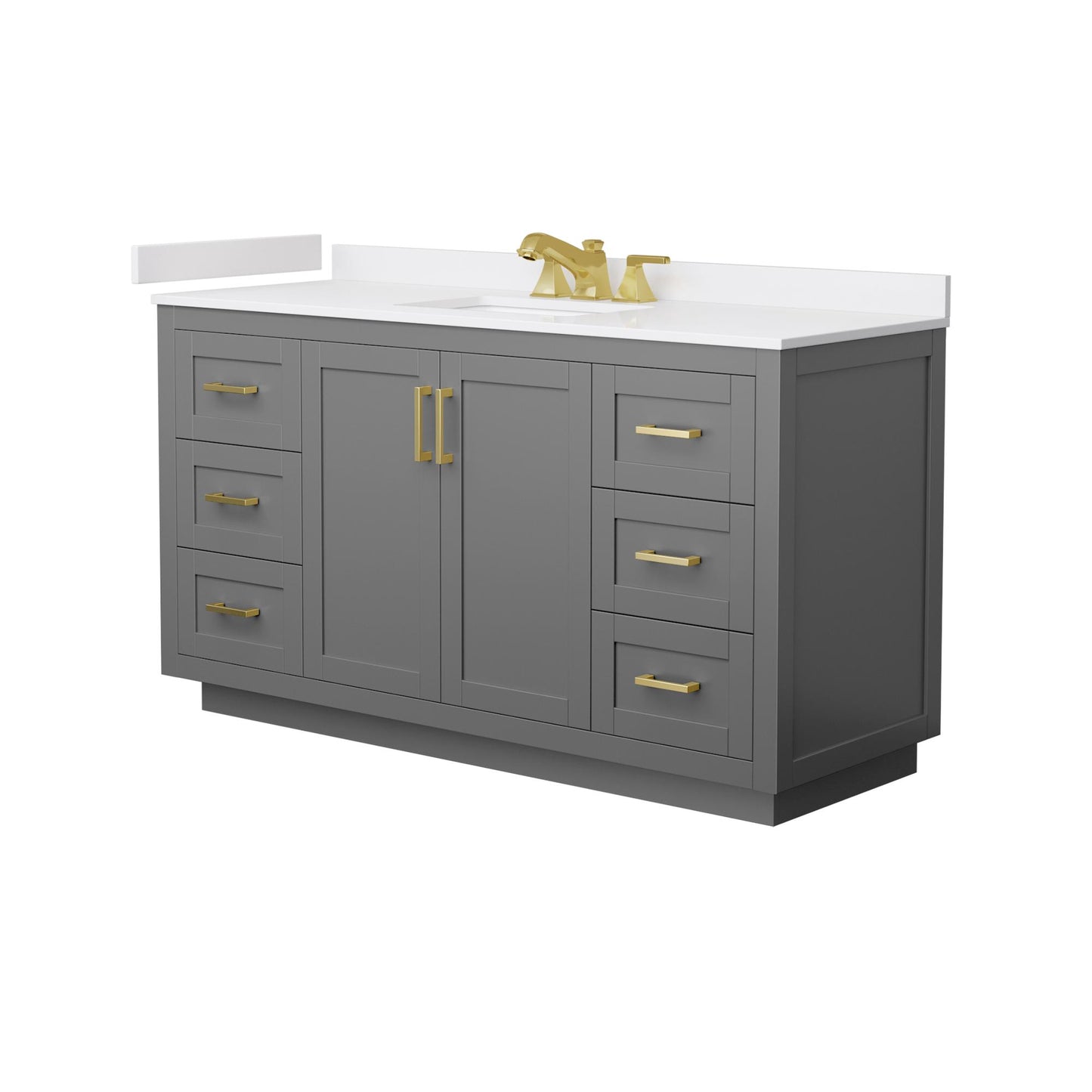 Miranda Bathroom Vanity with Countertop 60 inch Single Sink 3-hole Faucet Setup