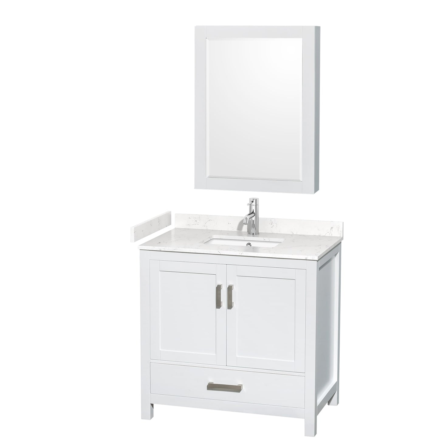 Sheffield Bathroom Vanity with Countertop 36 inch Single Sink Single hole Faucet Setup