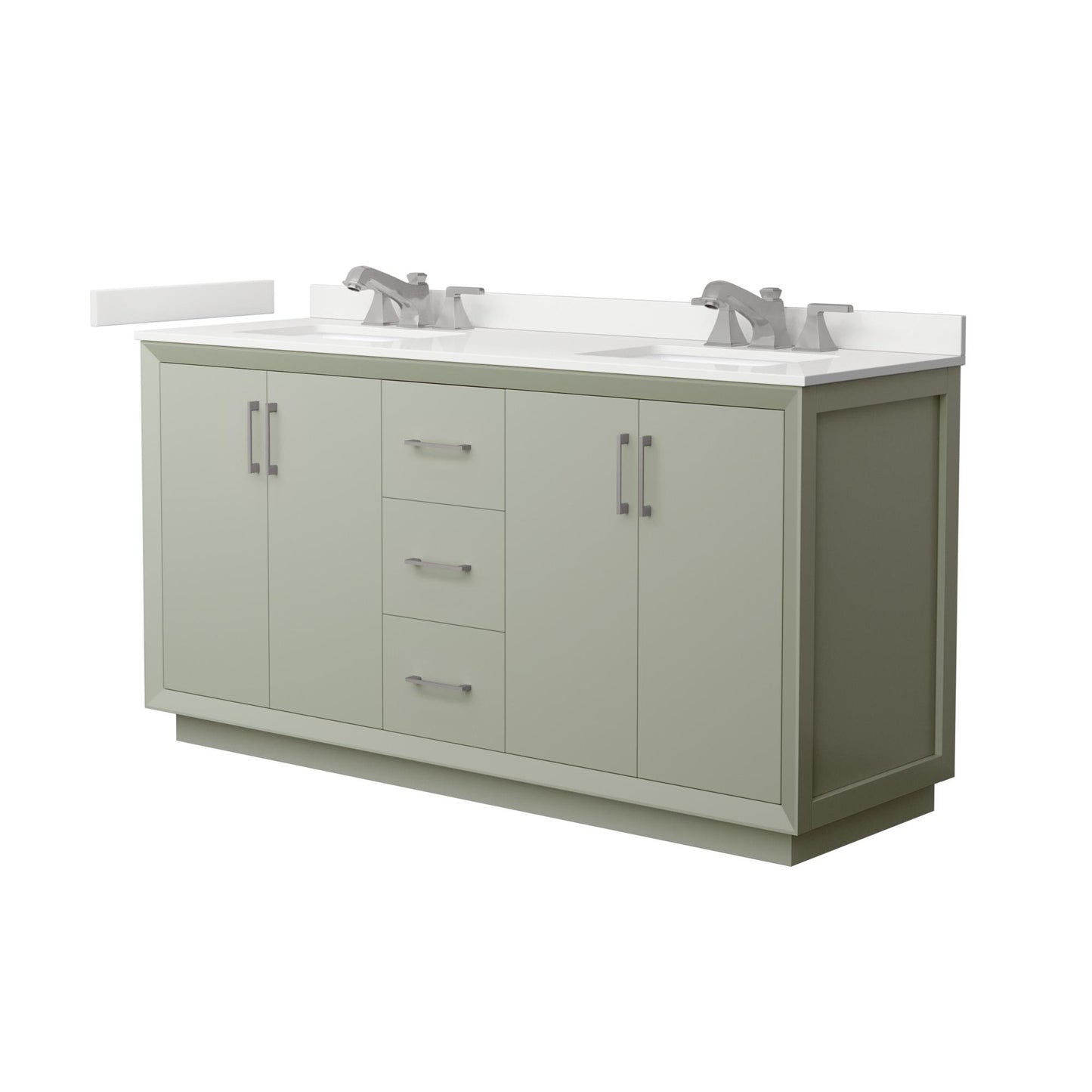 Strada Bathroom Vanity with Countertop 66 inch Double Sink 3-hole Faucet Setup