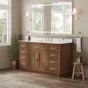Custom image for Dark Oak with Brushed Gold Trim / Carrara Cultured Marble / No Mirror