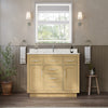 Custom image for Rift Oak with Brushed Nickel Trim / White Quartz / No Mirror