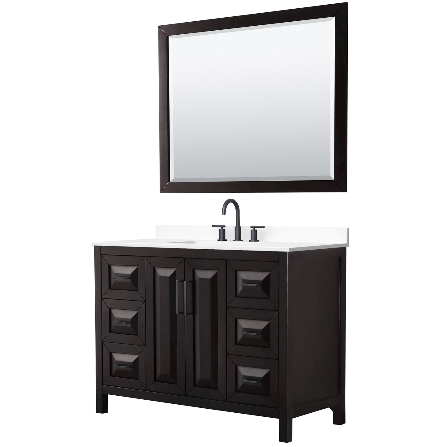Daria Bathroom Vanity with Countertop 48 inch Single Sink 3-hole Faucet Setup
