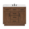 Custom image for Dark Oak with Matte Black Trim / White Cultured Marble / No Mirror