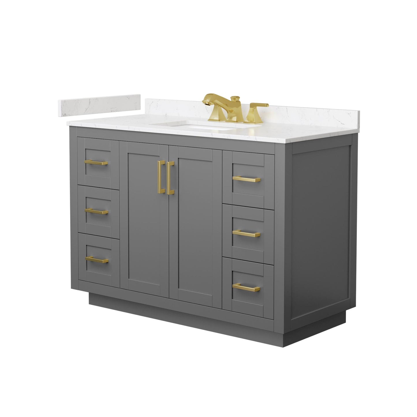 Miranda Bathroom Vanity with Countertop 48 inch Single Sink 3-hole Faucet Setup