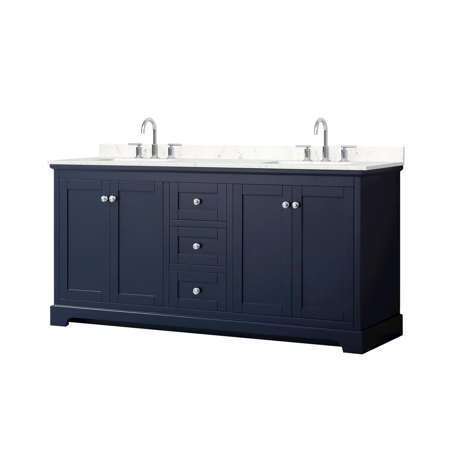 Avery Bathroom Vanity with Countertop 72 inch Double Sink 3-hole Faucet Setup