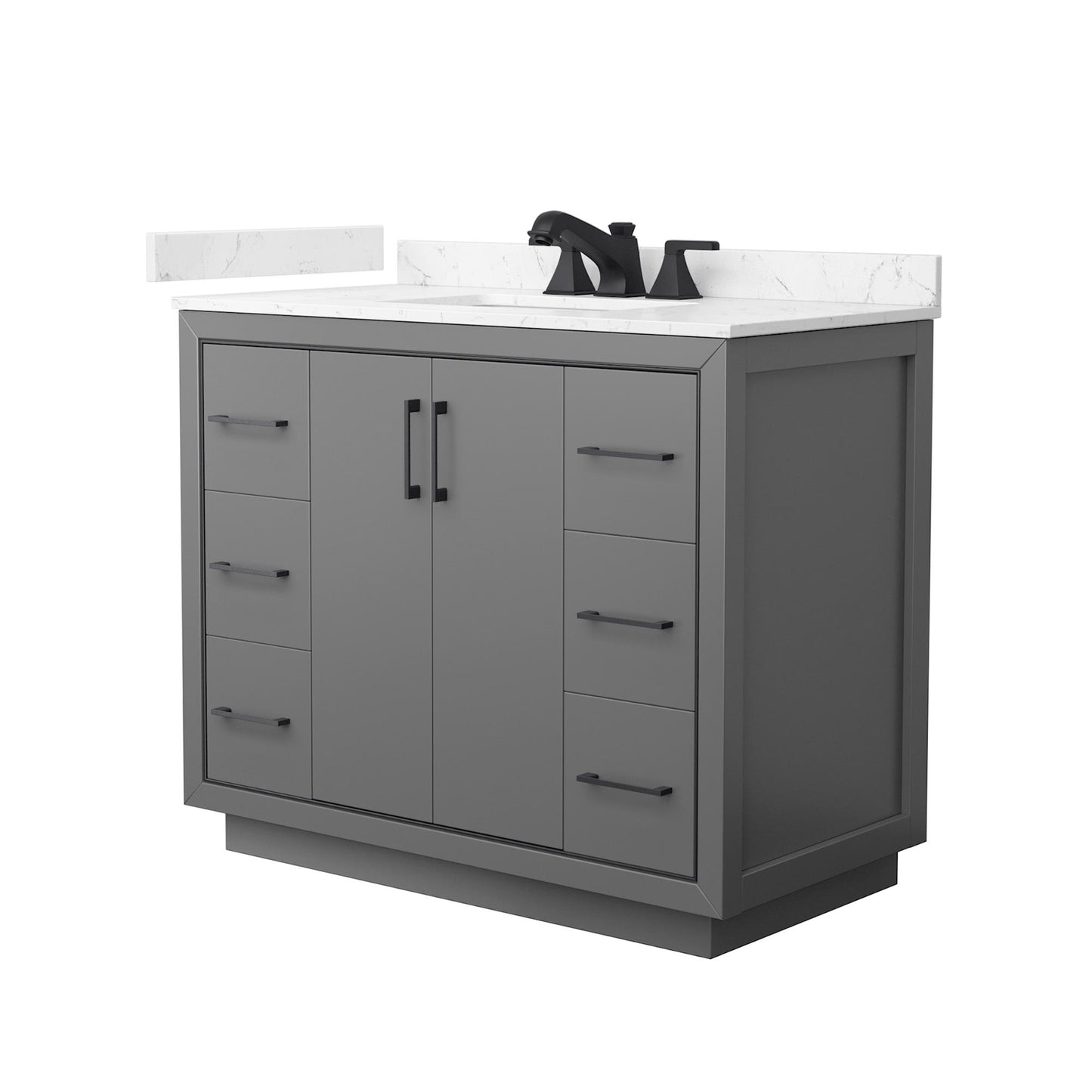 Icon Bathroom Vanity with Countertop 42 inch Single Sink 3-hole Faucet Setup