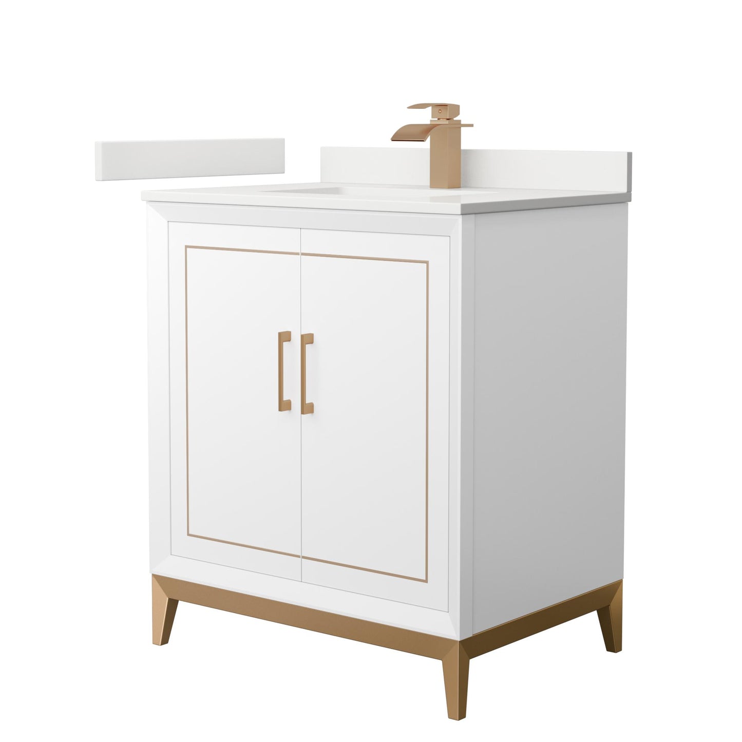 Marlena Bathroom Vanity with Countertop 30 inch Single Sink Single hole Faucet Setup