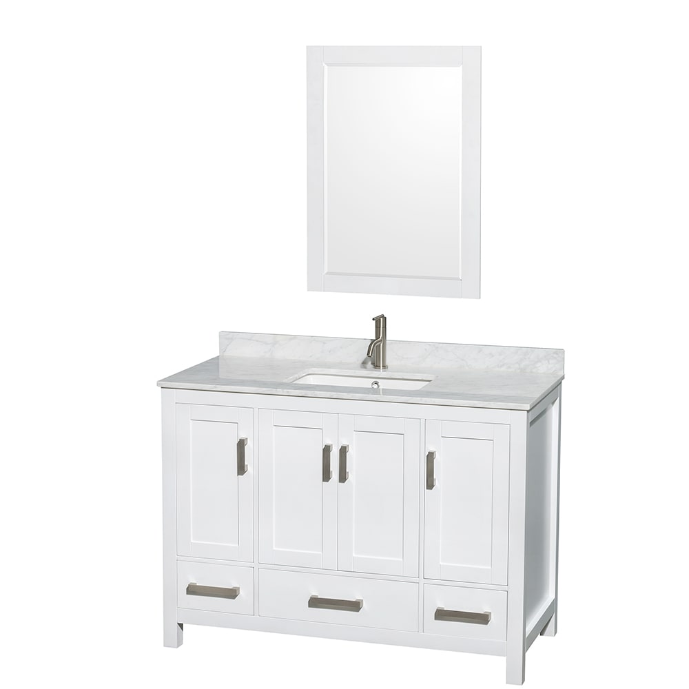 Sheffield Bathroom Vanity with Countertop 48 inch Single Sink Single hole Faucet Setup