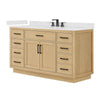 Custom image for Rift Oak with Matte Black Trim / Carrara Cultured Marble / No Mirror