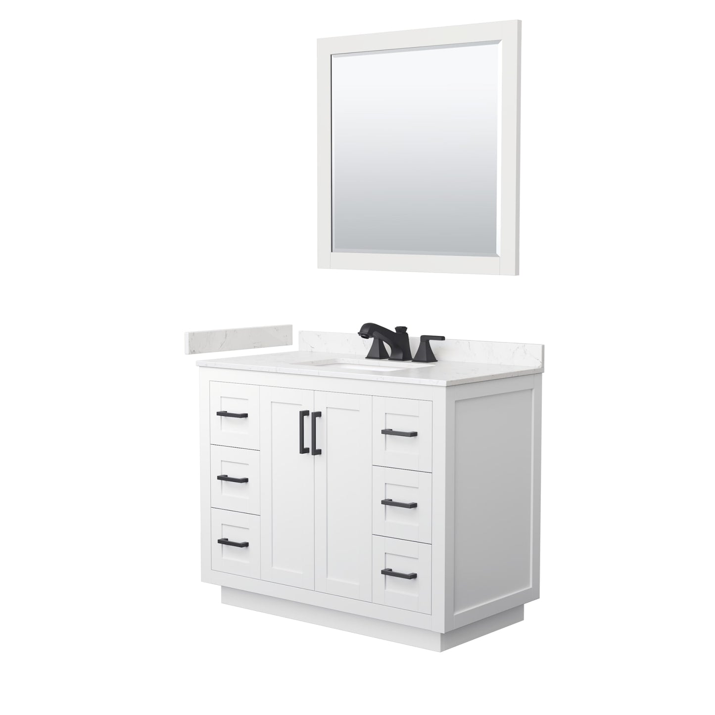 Miranda Bathroom Vanity with Countertop 42 inch Single Sink 3-hole Faucet Setup