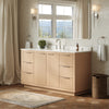 Custom image for Light Straw with Brushed Nickel Trim / White Quartz / No Mirror