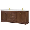 Custom image for Dark Walnut with Brushed Gold Trim / White Quartz / No Mirror