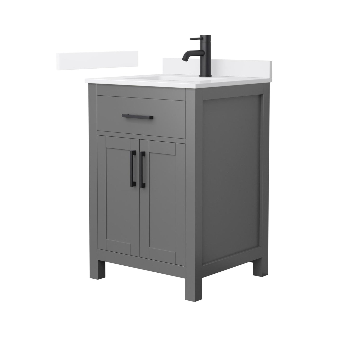 Beckett Bathroom Vanity with Countertop 24 inch Single Sink Single hole Faucet Setup