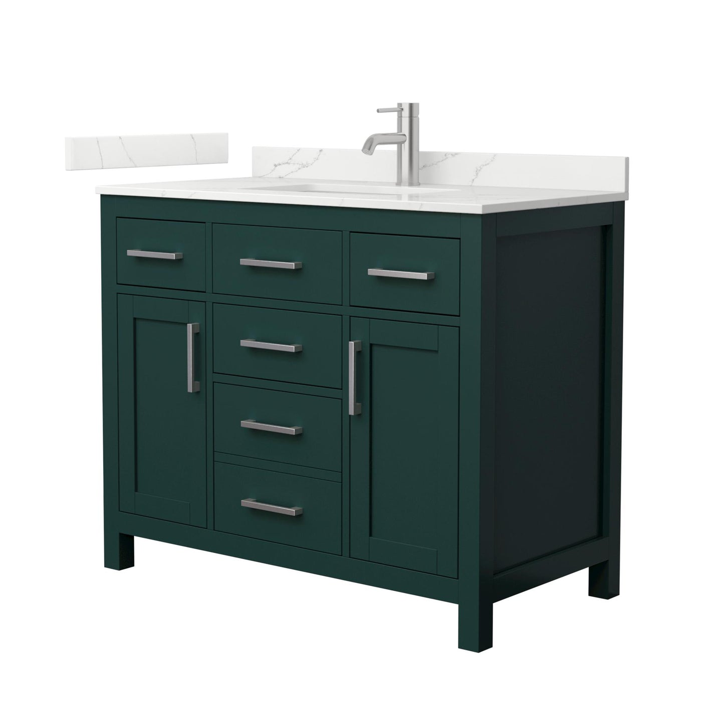 Beckett Bathroom Vanity with Countertop 42 inch Single Sink Single hole Faucet Setup