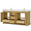 Custom image for Honey Oak with Brushed Gold Trim / White Quartz / No Mirror