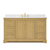 Custom image for Honey Oak with Brushed Gold Trim / Carrara Cultured Marble / No Mirror